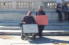 Race & Trevor with signs